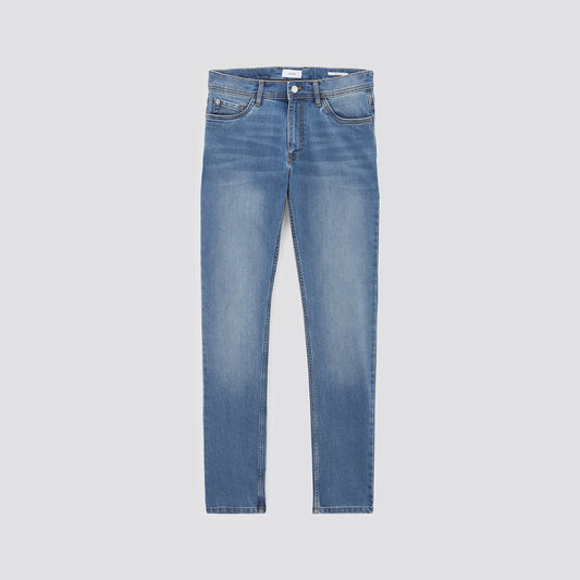 Jean slim en coton et polyester recyclés