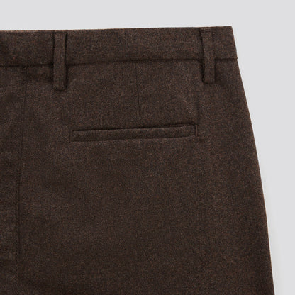 Pantalon chino slim à plis contenant de la laine