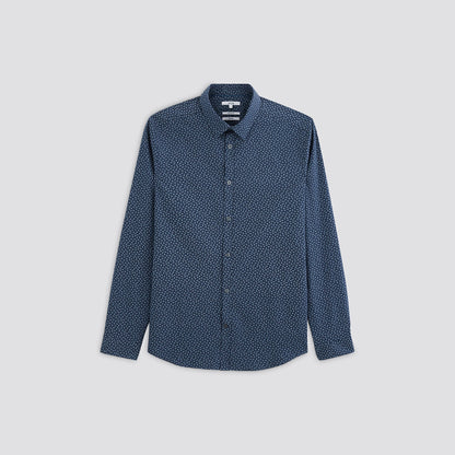 Chemise slim imprimé géométrique coton