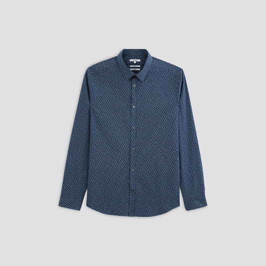 Chemise slim imprimé géométrique coton