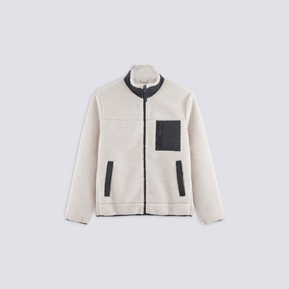 Blouson en mouton synthétique col montan