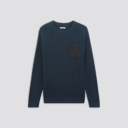 Pull col rond à cotes