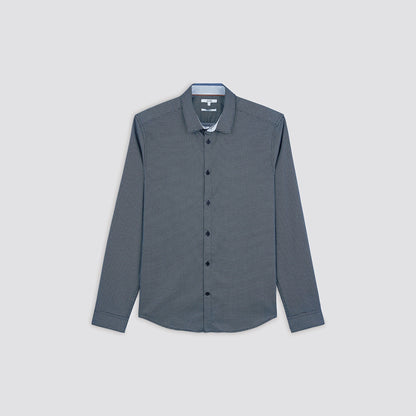 Chemise slim imprimé micro-motif géométr