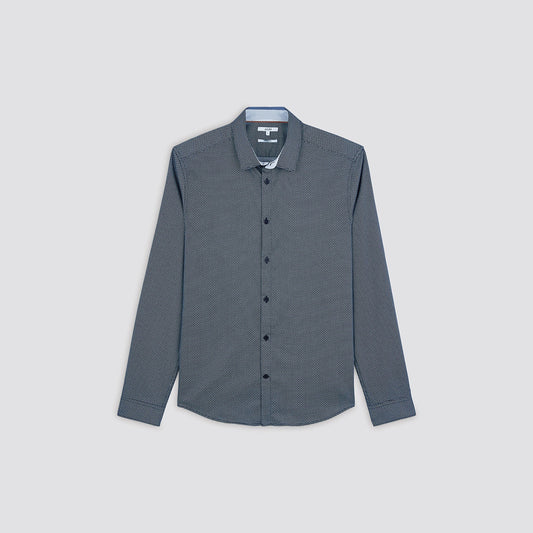 Chemise slim imprimé micro-motif géométr