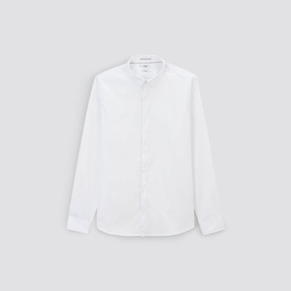 Chemise slim unie coton biologique satin