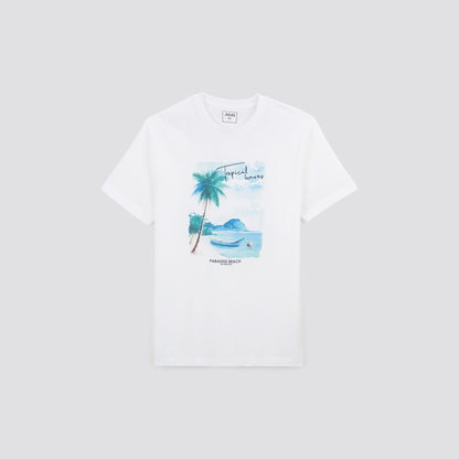 Tee shirt imprimé placé paysage