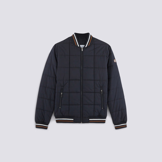 Blouson quilté col teddy