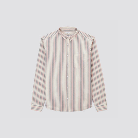 Chemise regular oxford à rayures multicolore coton biologique