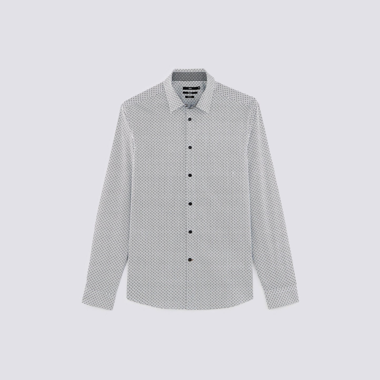 Chemise regular micro motif coton