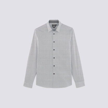 Chemise regular micro motif coton