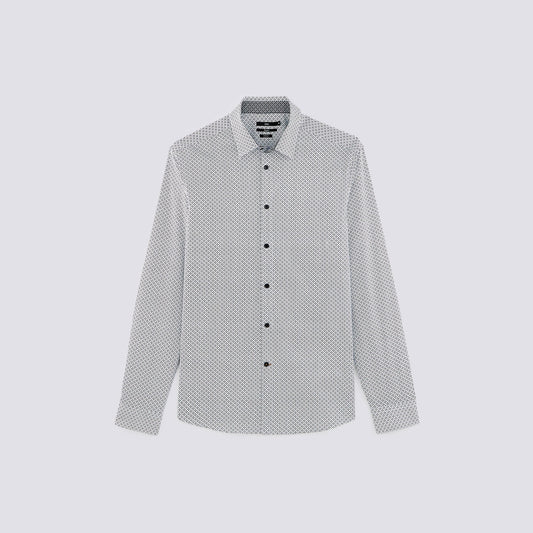 Chemise regular micro motif coton