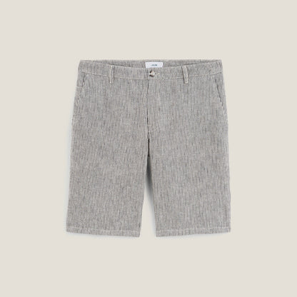 Bermuda en lin et coton rayé