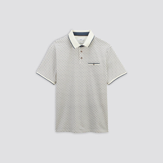 Polo imprimé graphique à manches courtes