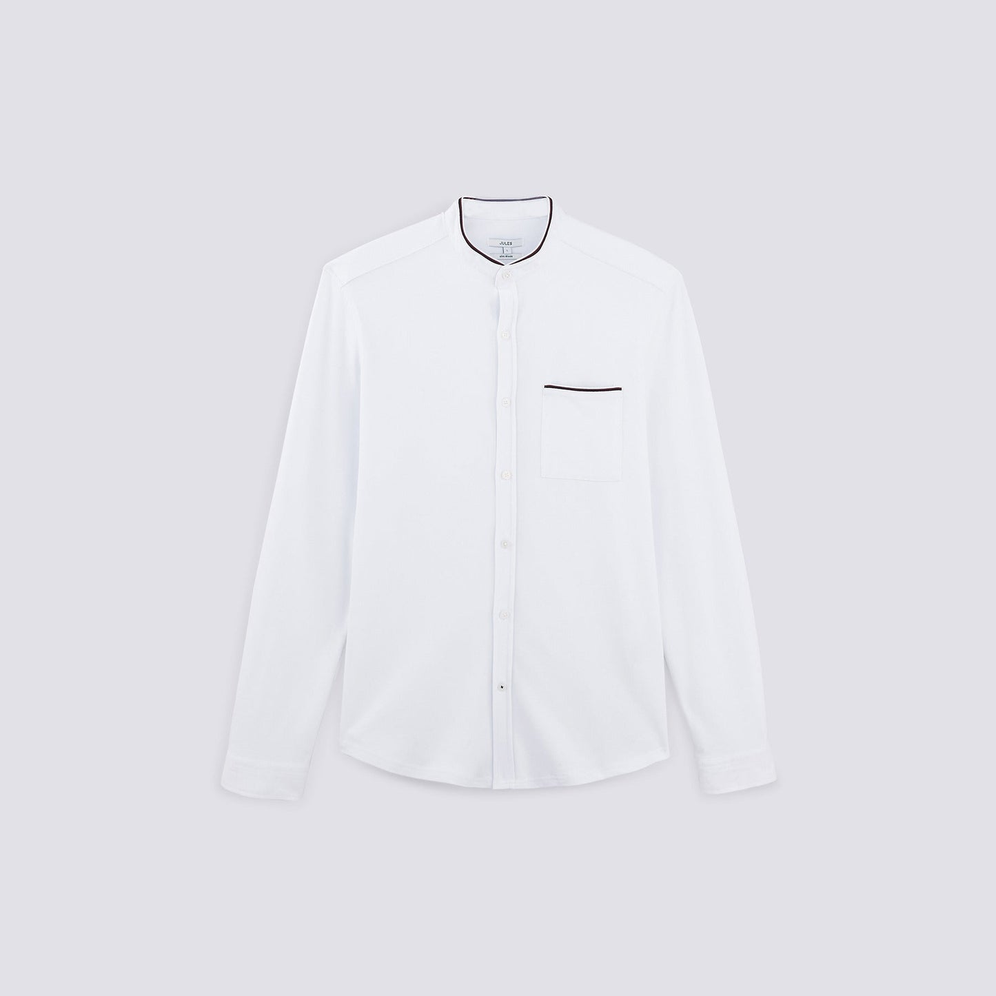 Chemise regular col mao avec liseré coto