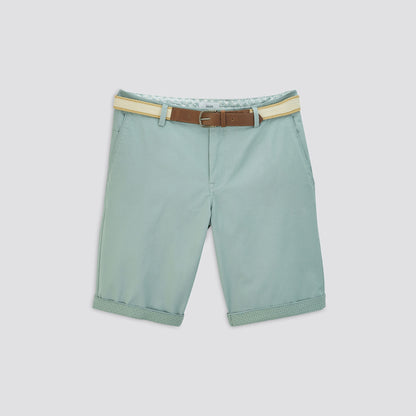Bermuda chino uni avec ceinture
