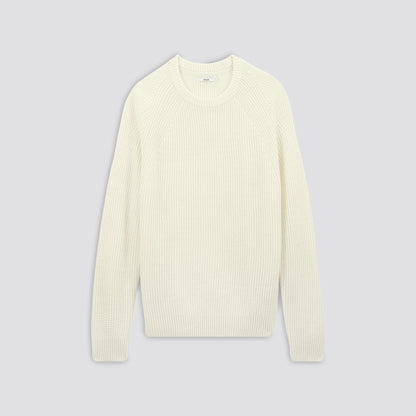 Pull col rond laineux uni