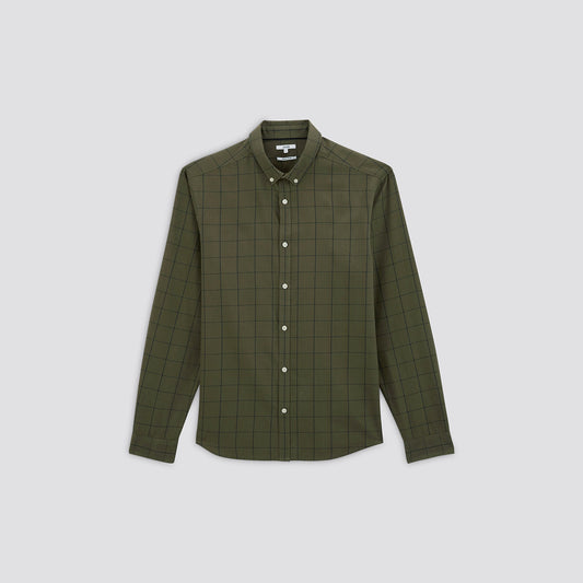 Chemise regular à carreaux coton