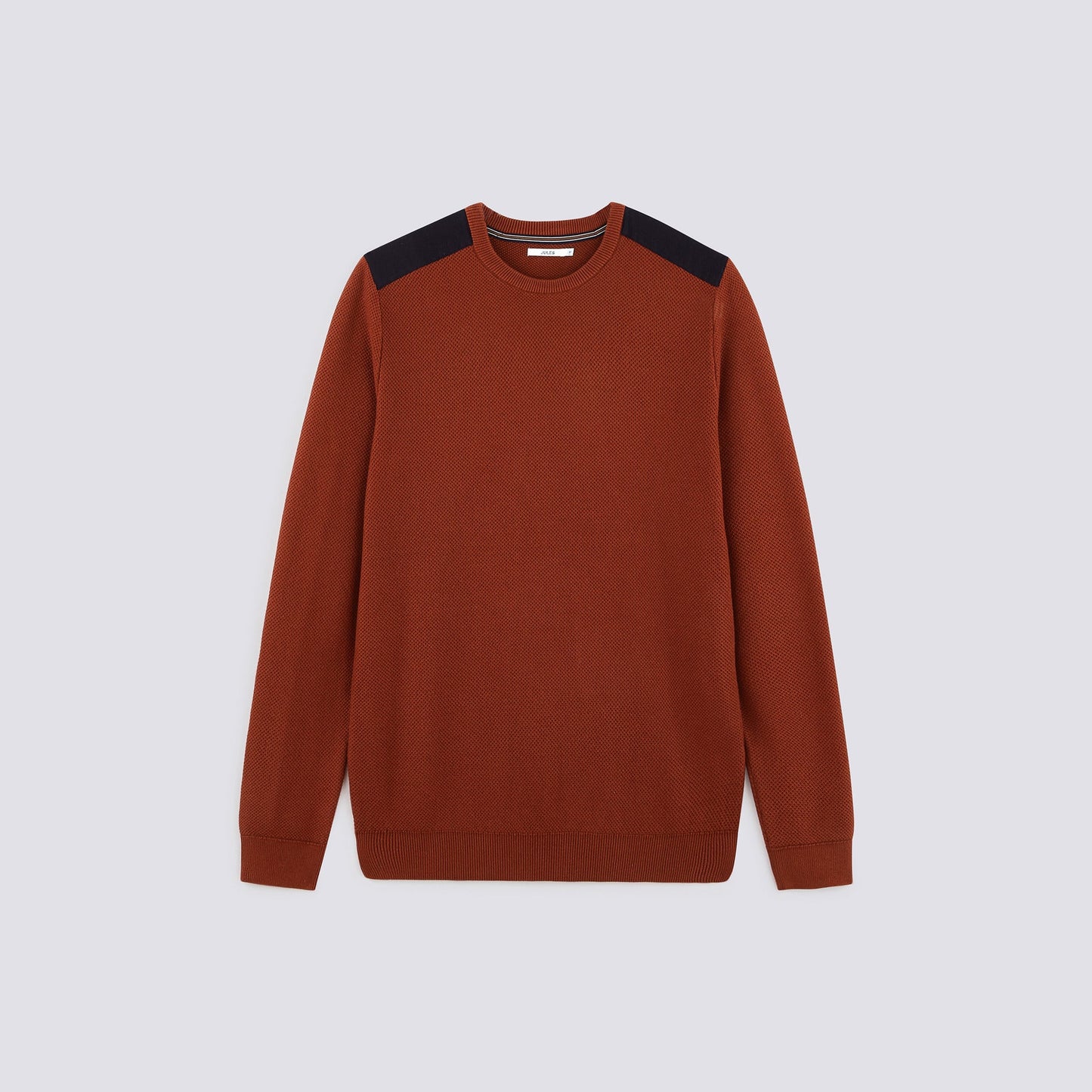 Pull col rond patch épaule