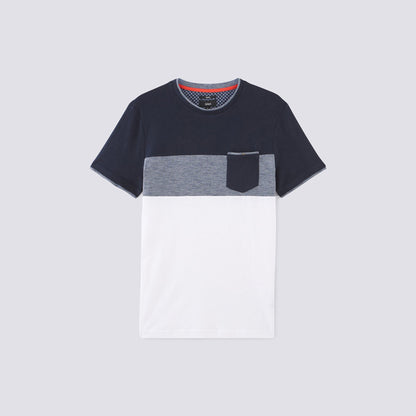 Tee shirt colorblock empiècement poche