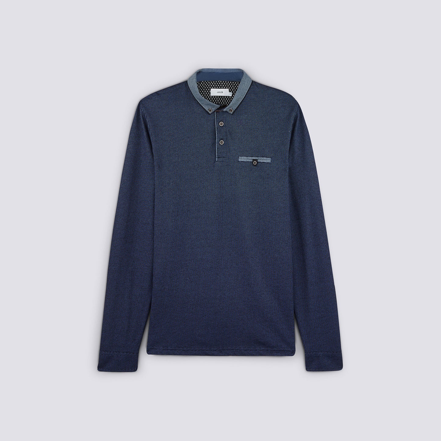 Polo manche longue col oxford
