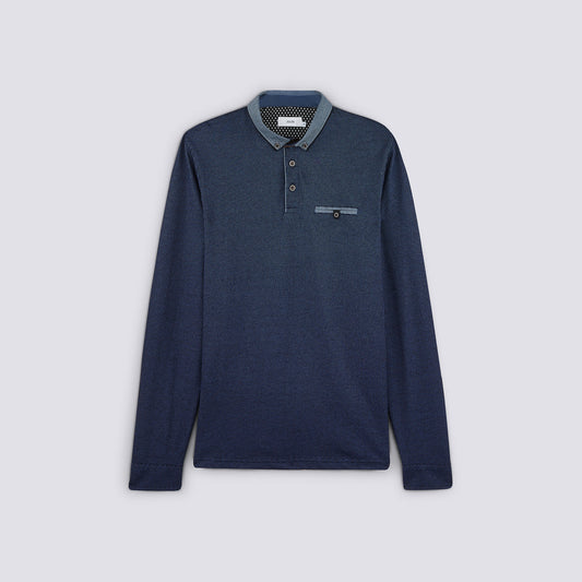 Polo manche longue col oxford