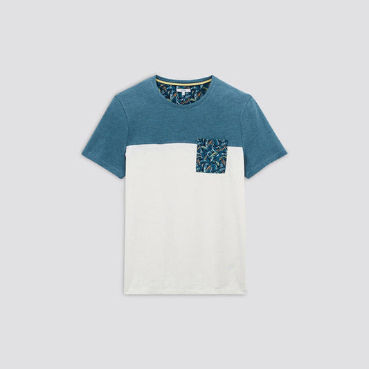 Tee-shirt colorblock poche imprimée coto