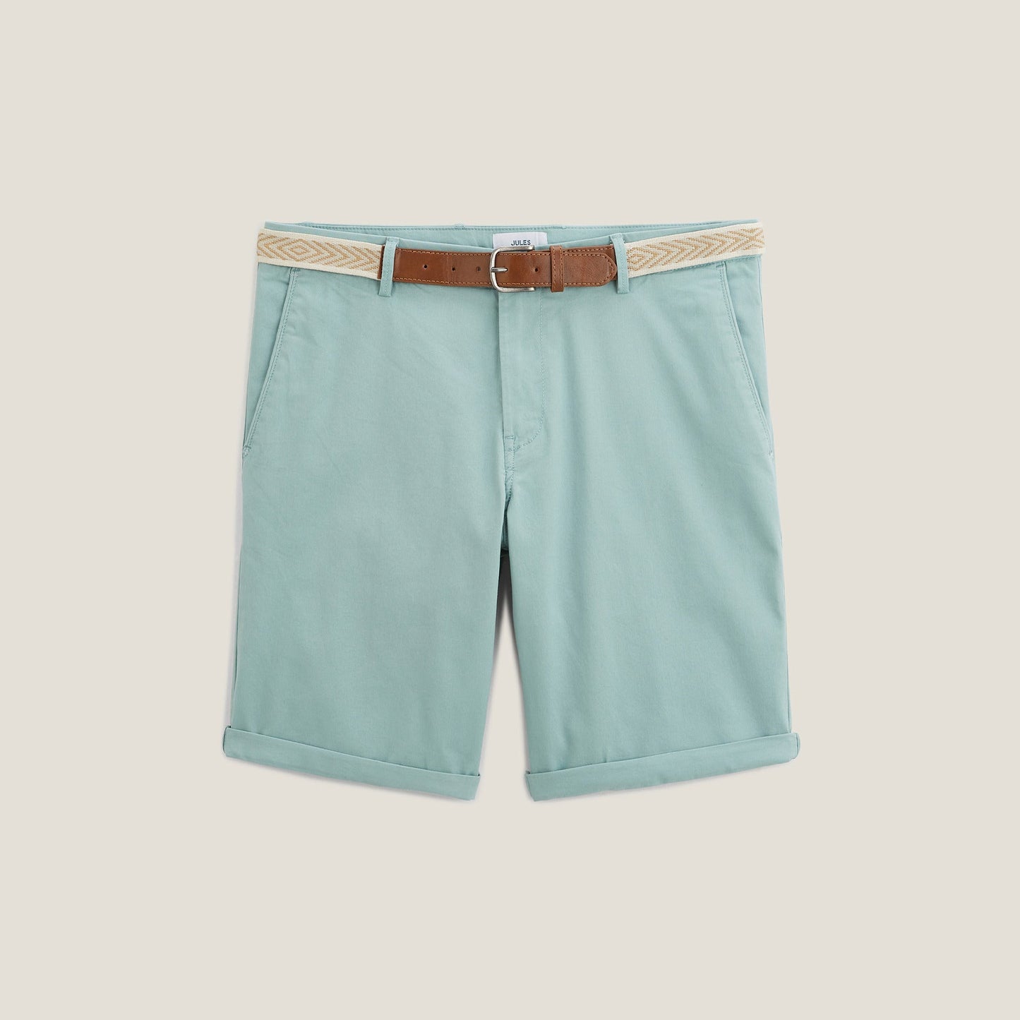 Bermuda chino uni avec ceinture