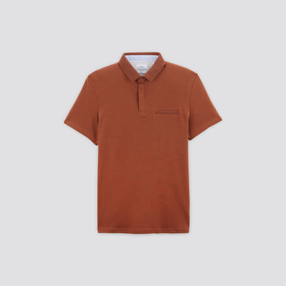 Polo manches courtes à col fantaisie
