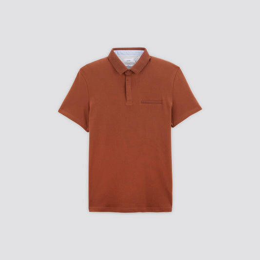Polo manches courtes à col fantaisie