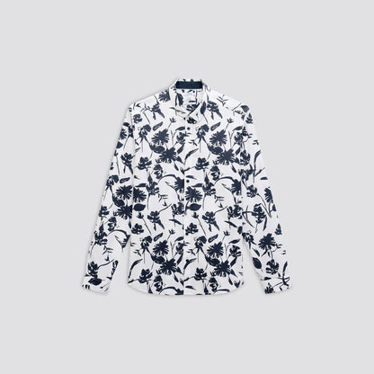 Chemise slim imprimé fleur coton