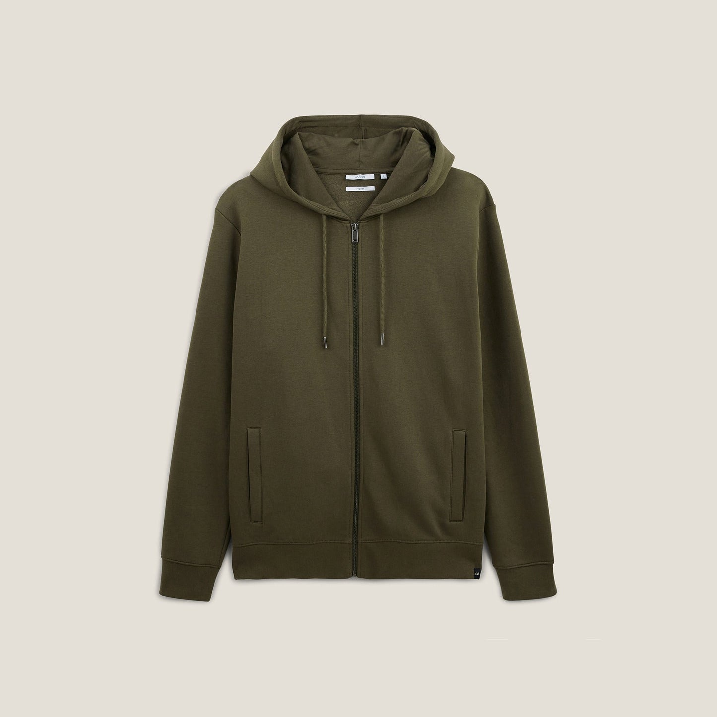 Sweat à capuche zippé uni