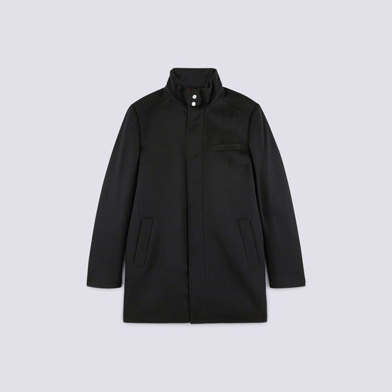 Manteau zippé en laine