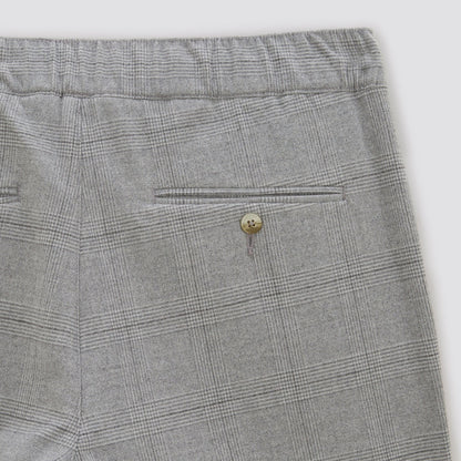 Pantalon chino slim ceinture élastiquée à carreaux