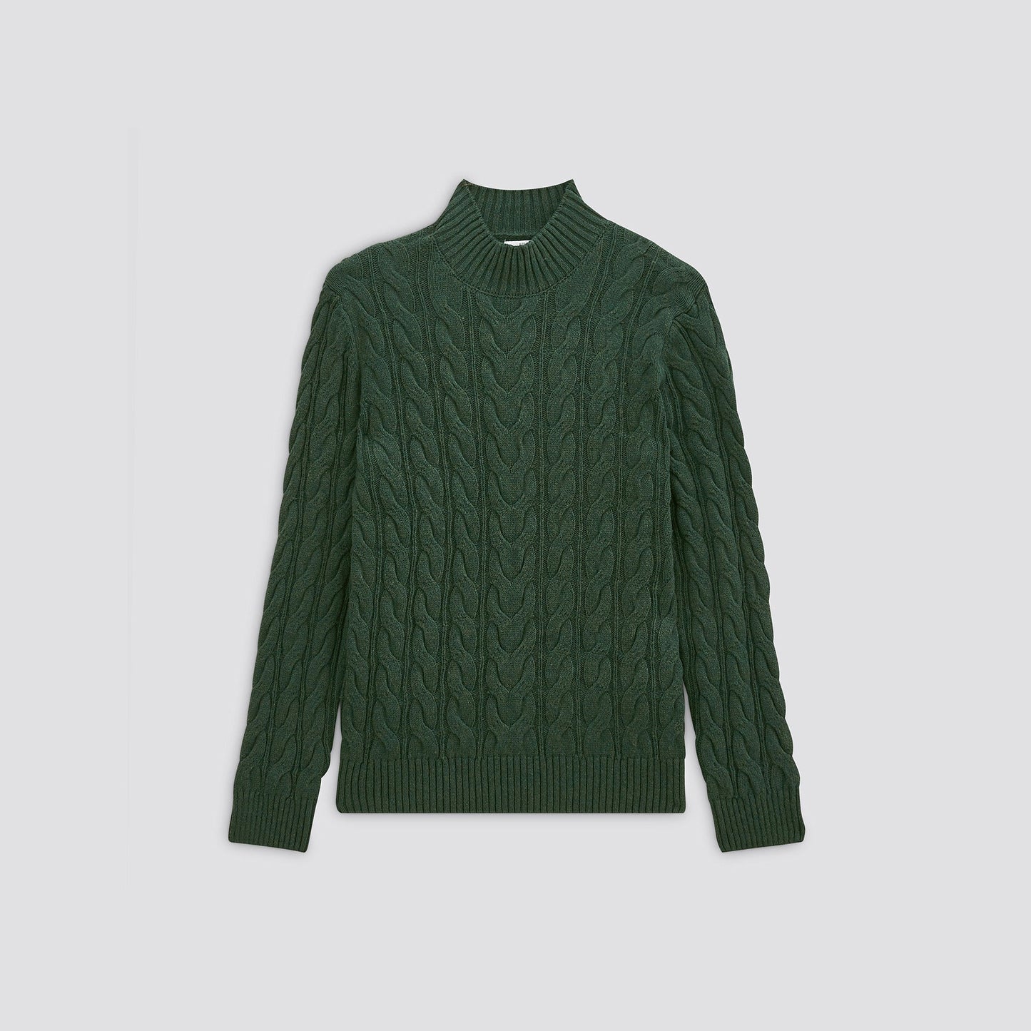 Pull col montant laineux à torsades