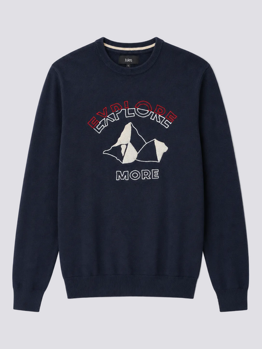 Pull col rond avec inscription