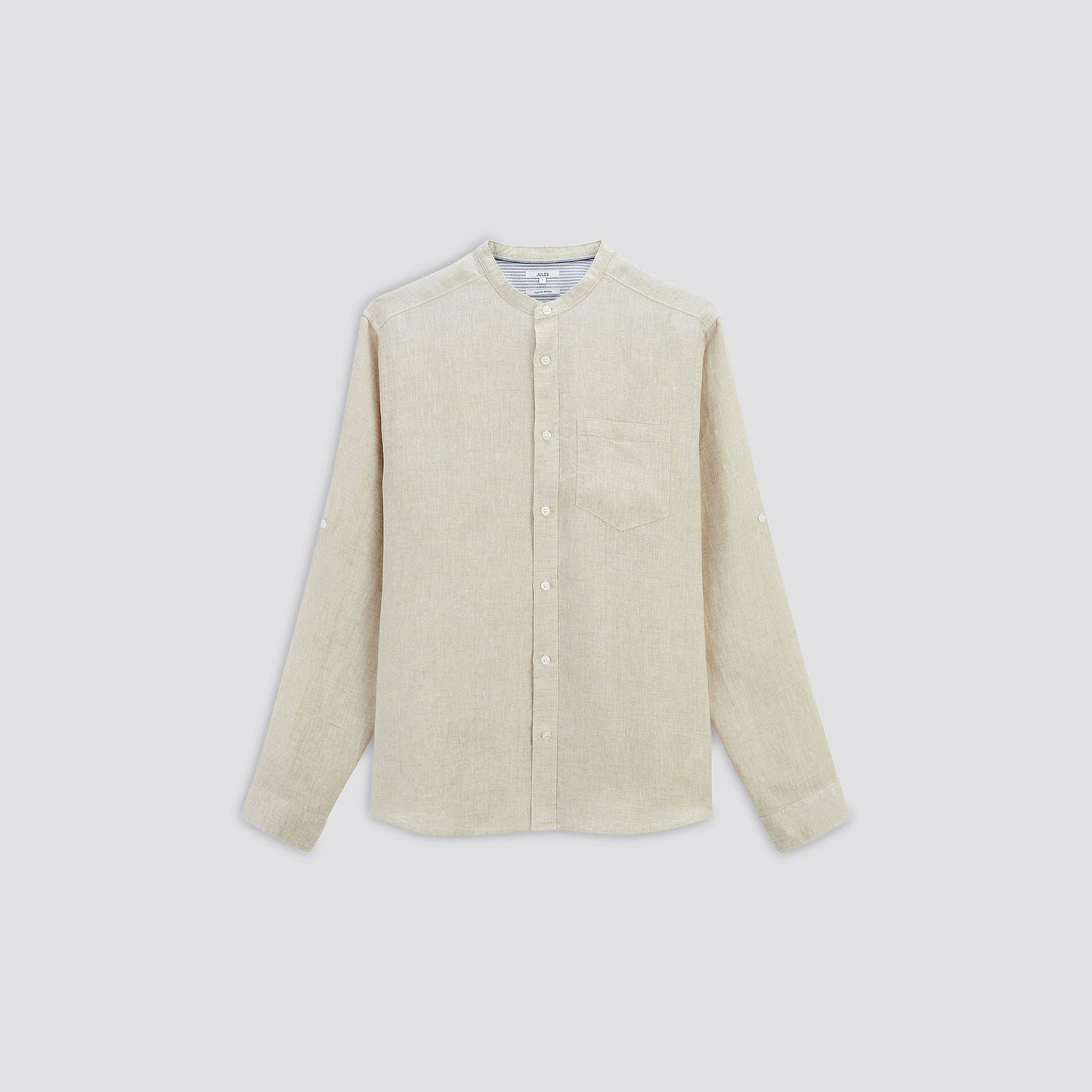 Chemise regular col mao unie lin