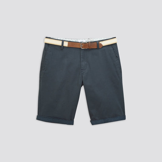 Bermuda chino uni avec ceinture