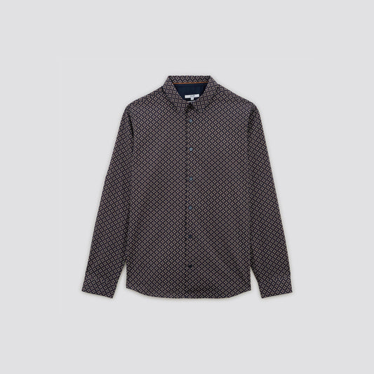 Chemise regular imprimé géométrique coton biologique