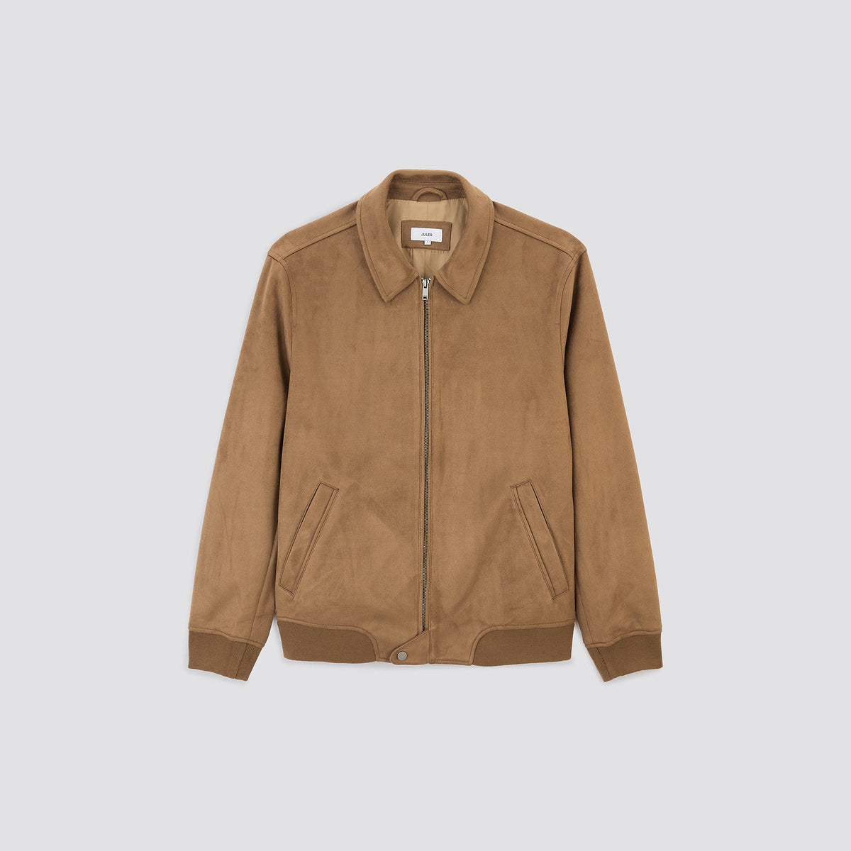 Blouson col chemise aspect velours