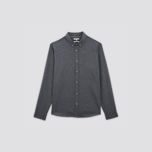 Chemise regular unie flanelle coton