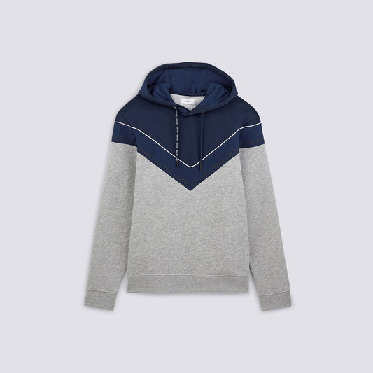 SWEATSHIRT COLOR BLOCK A CAPUCHE