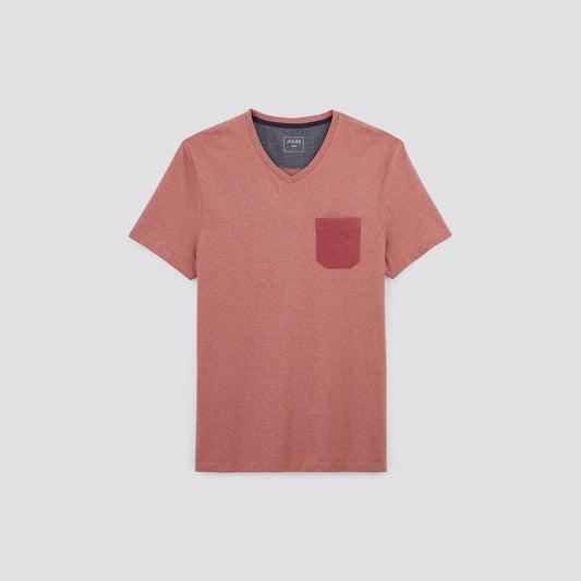 Tee shirt col V matière fantaisie