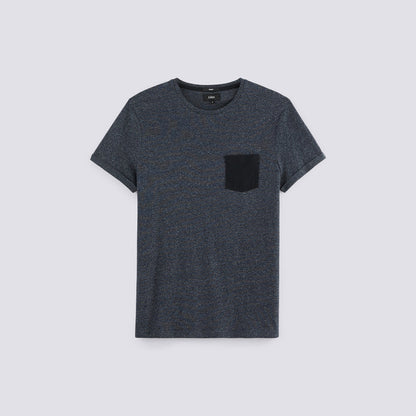 Tee shirt avec poche contrastée