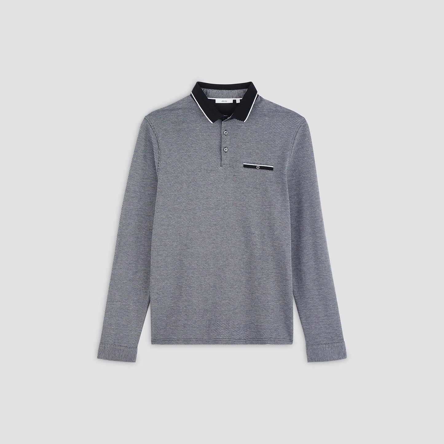 Polo manche longue texturé en polyester