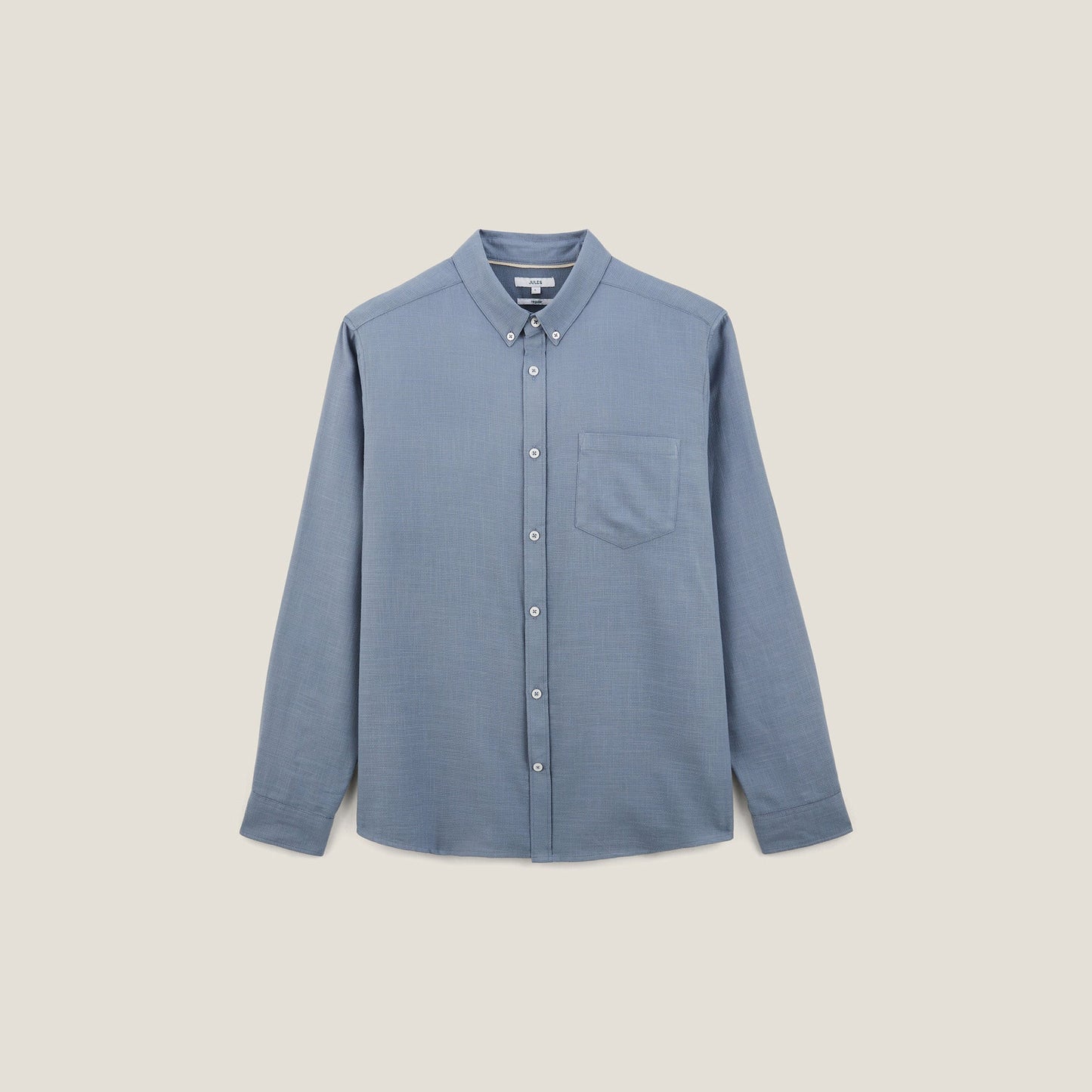 Chemise regular unie coton recyclé nid d'abeille