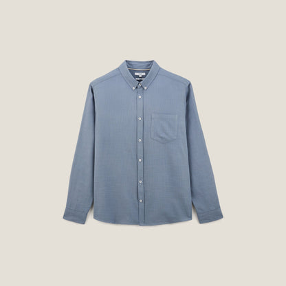 Chemise regular unie coton recyclé nid d'abeille