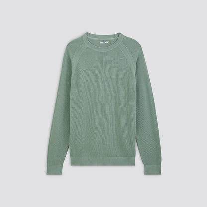 Pull col rond maille gaufrée