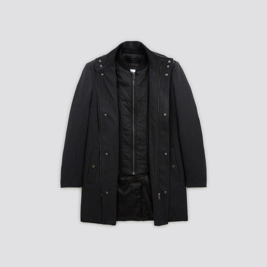 Manteau zippé col montant