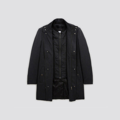 Manteau zippé col montant