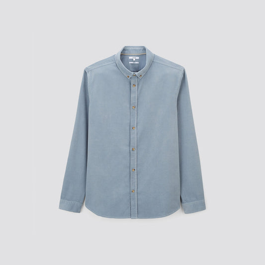 Chemise regular unie coton recyclé velours